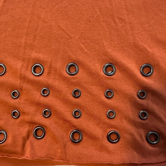 *CLEARANCE* Belyn Key Orange sleeveless golf tank top w/grommet detail Small - Picture 9 of 13